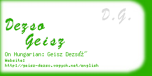 dezso geisz business card